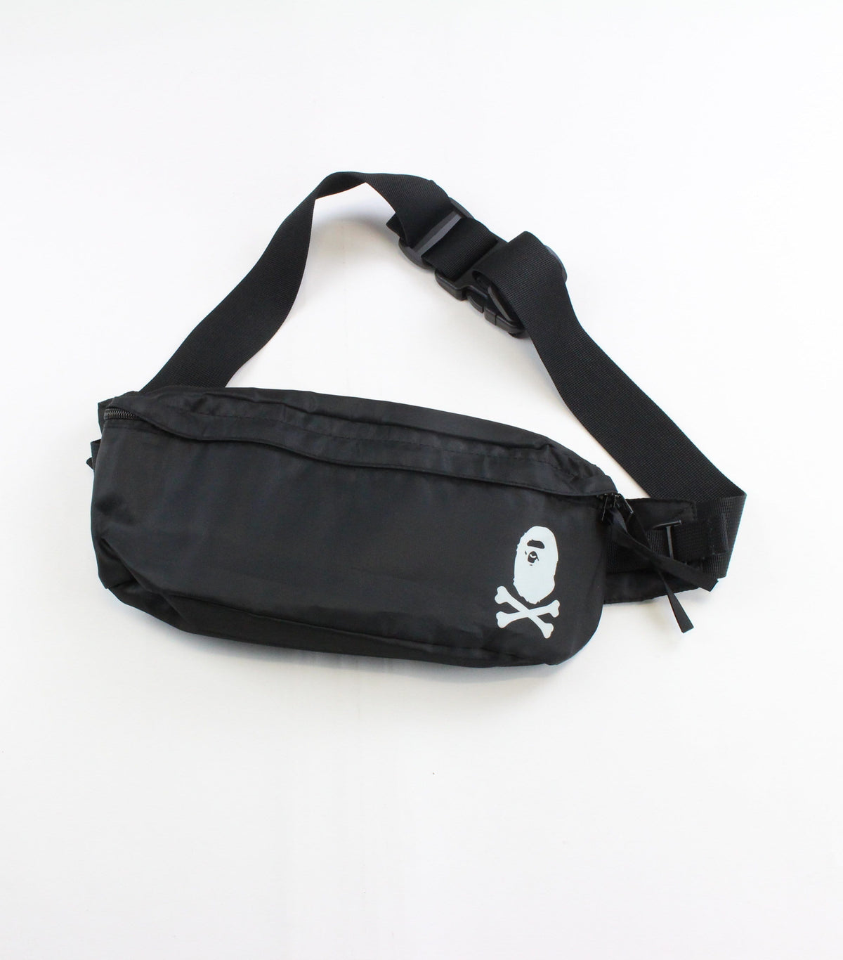 Bape pirate store Crossbones Hip Bag Black - SaruGeneral