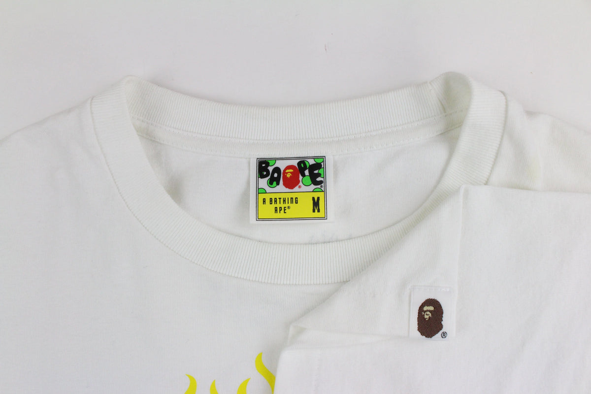 Bape Baby Milo Gradient Flame Tee White - SaruGeneral