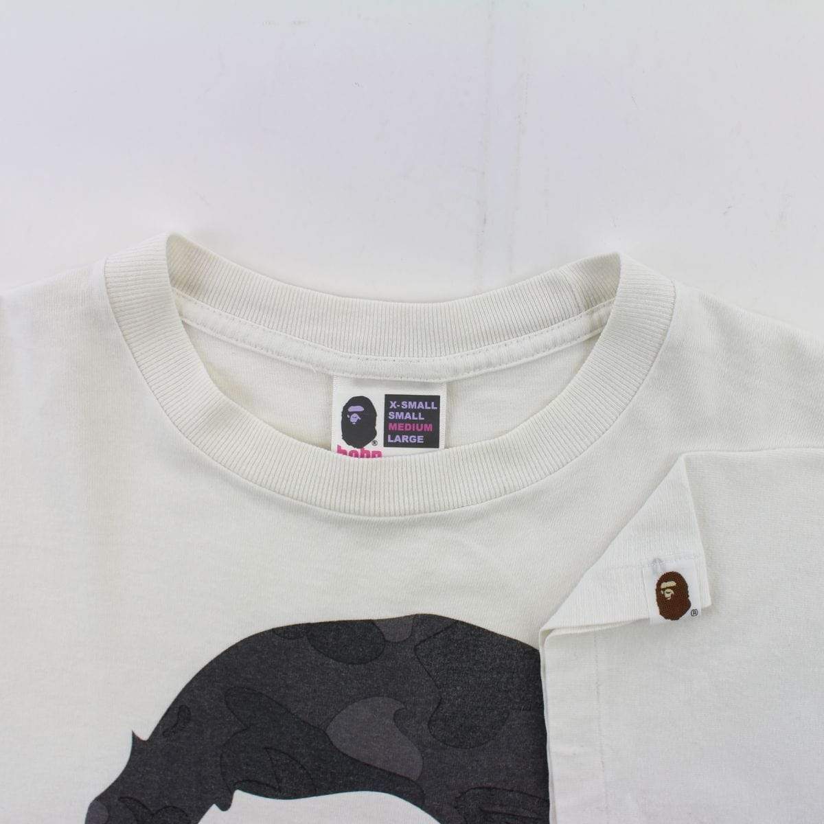 Bape Black Camo Big Ape Logo Tee White - SaruGeneral
