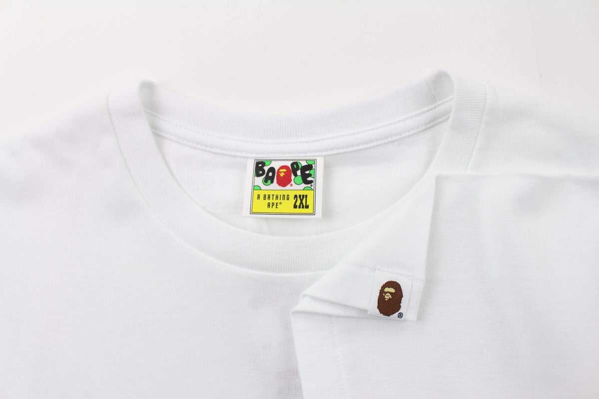 Bape Multi-Patch-Camo College Logo Tee White - SaruGeneral