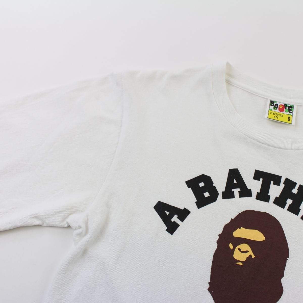 Bape original college logo LS white - SaruGeneral