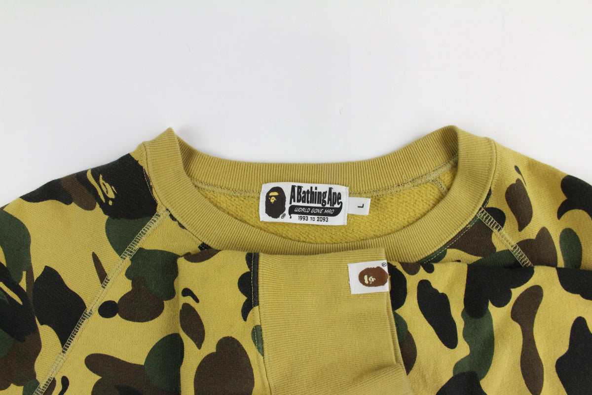 Bape Shark Face 1st Yellow Camo Crew - SaruGeneral