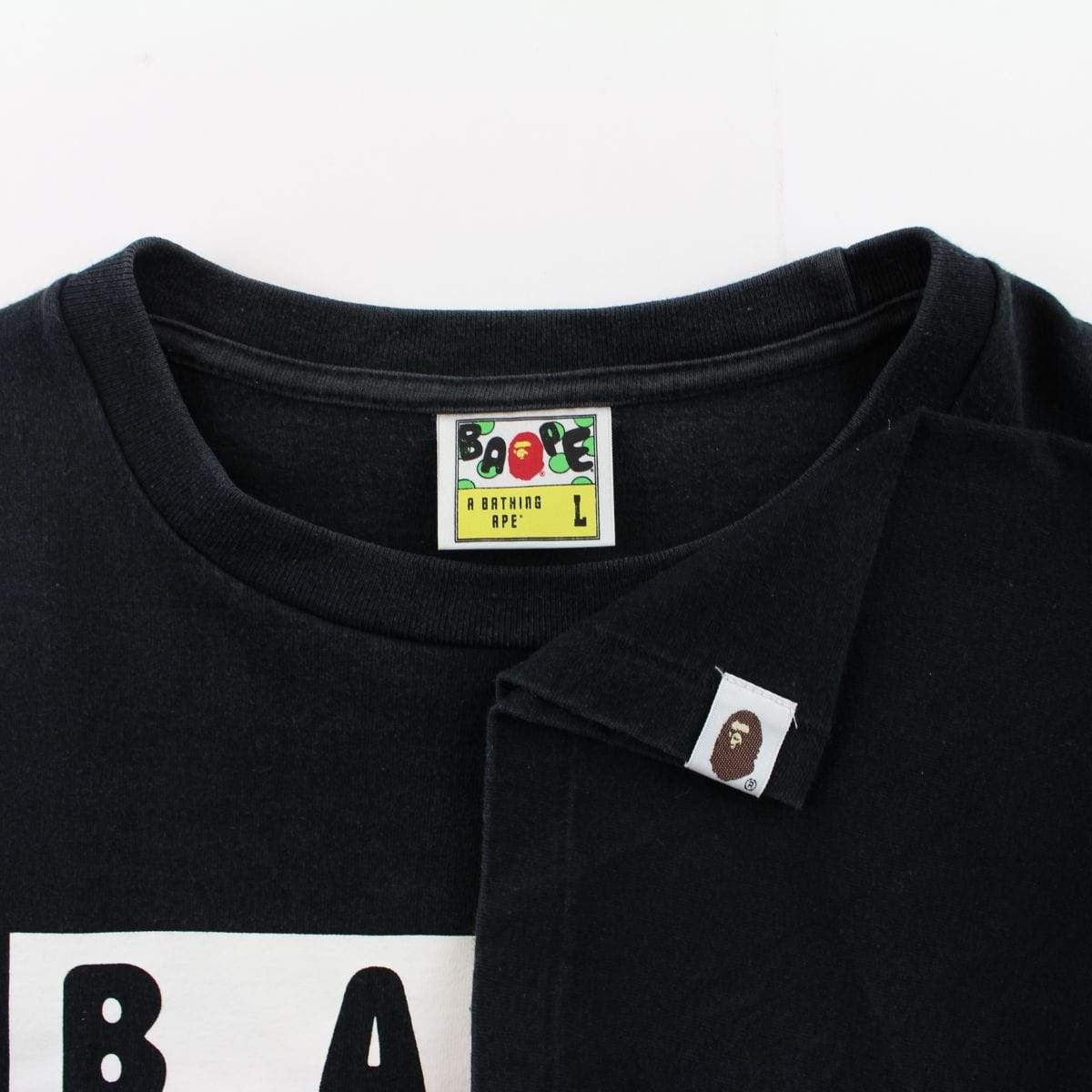 Bape Ape Barcode Logo Tee Black - SaruGeneral