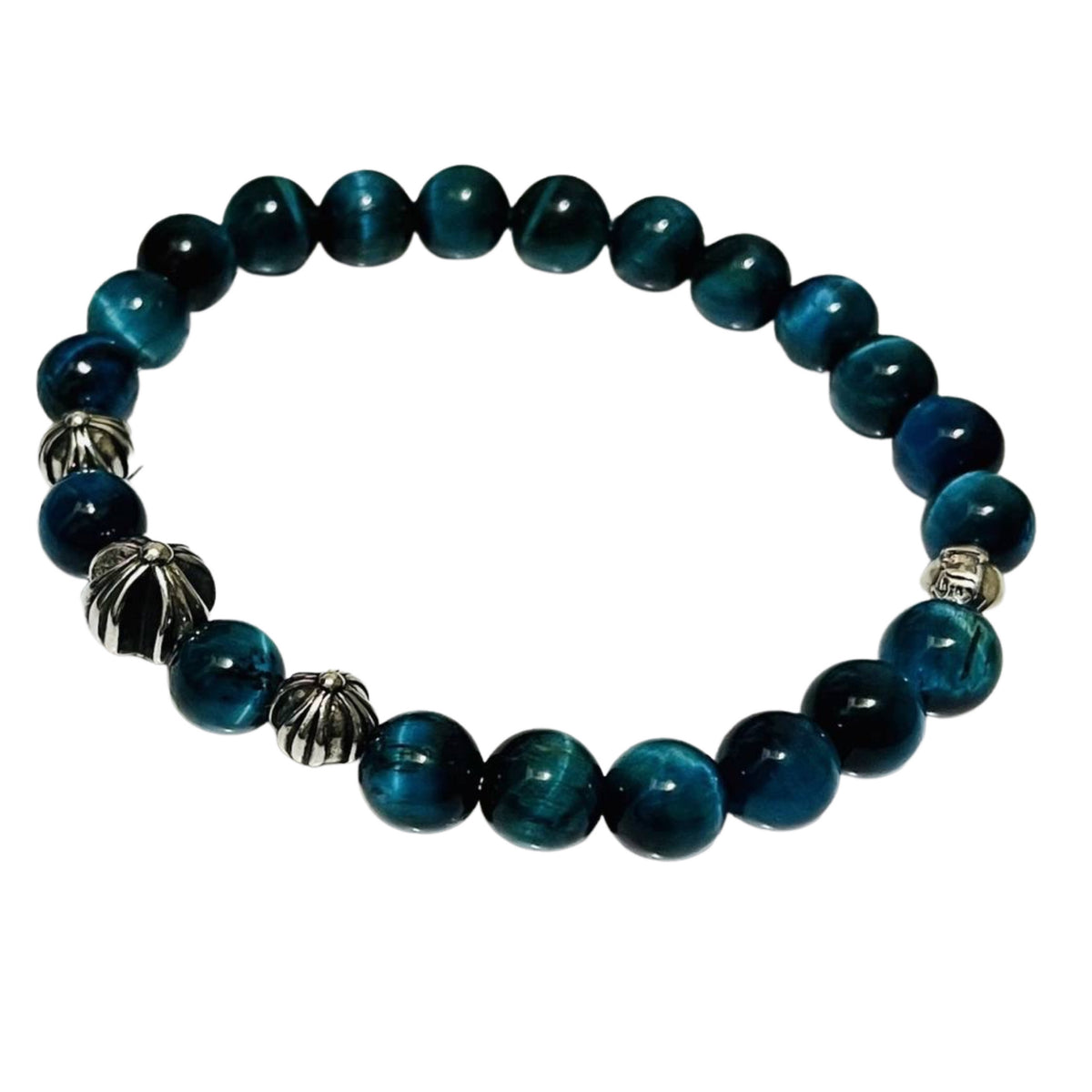 Bracelet de perles Chrome Hearts bleu foncé