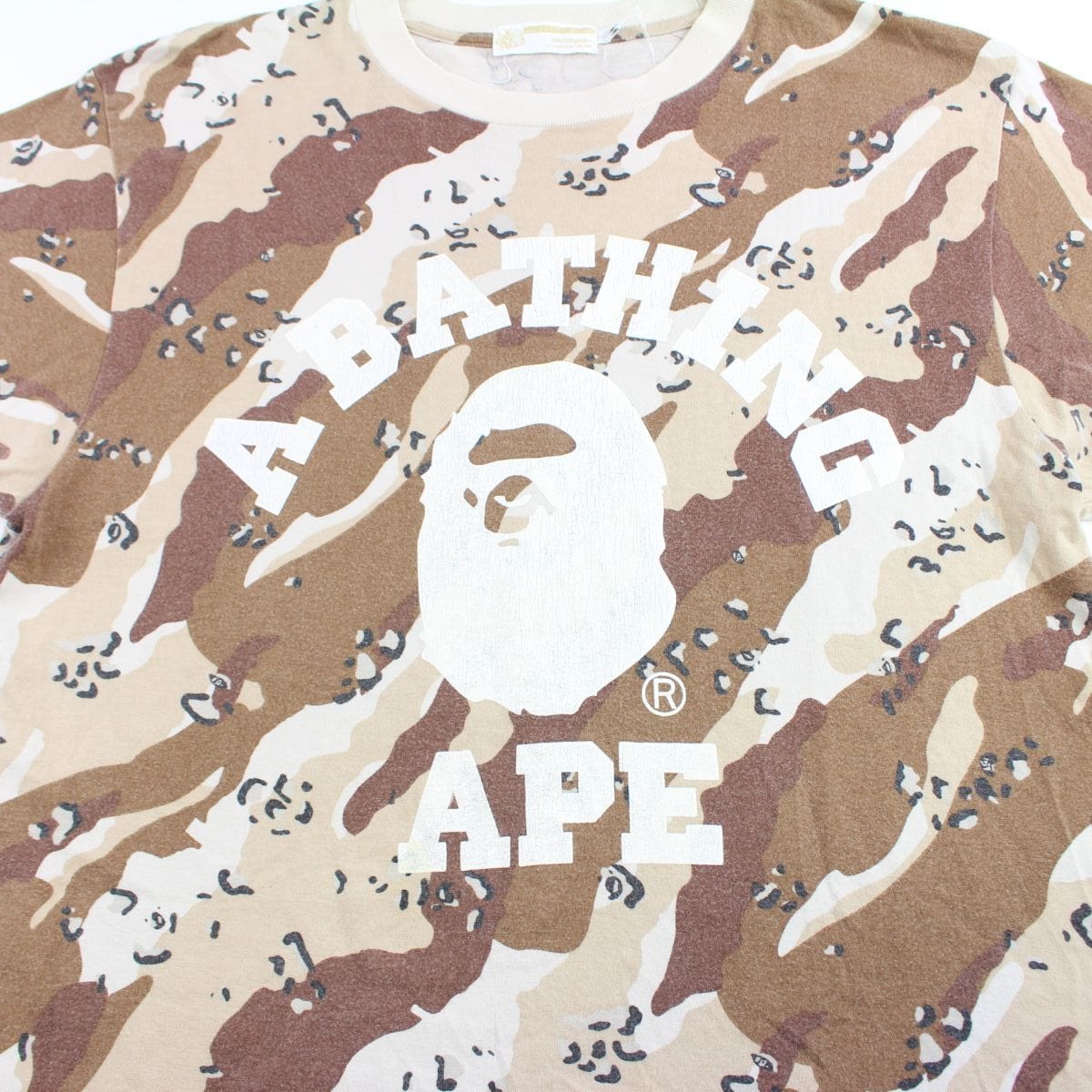 Bape Desert White Camo College Logo Tee - SARUUK
