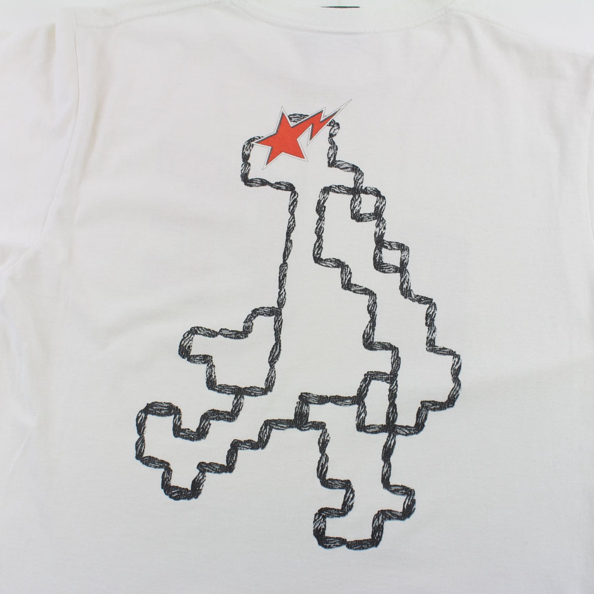Bape Bapesta puzzle dino Text Logo Tee White - SARUUK