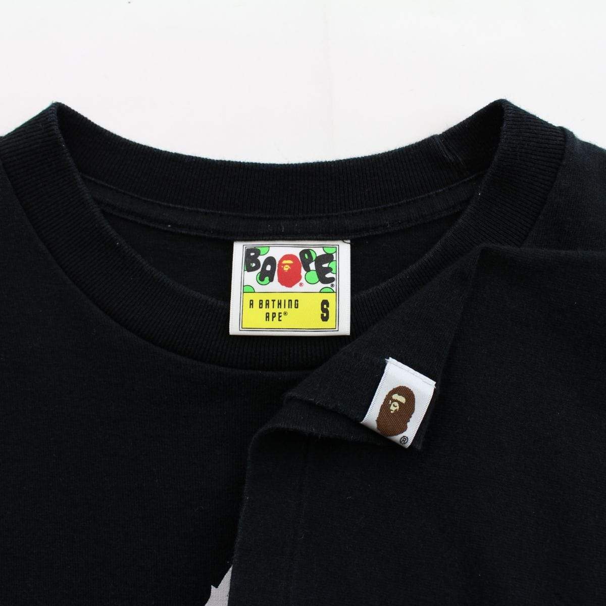 Bape Ape crossbones logo tee black - SaruGeneral