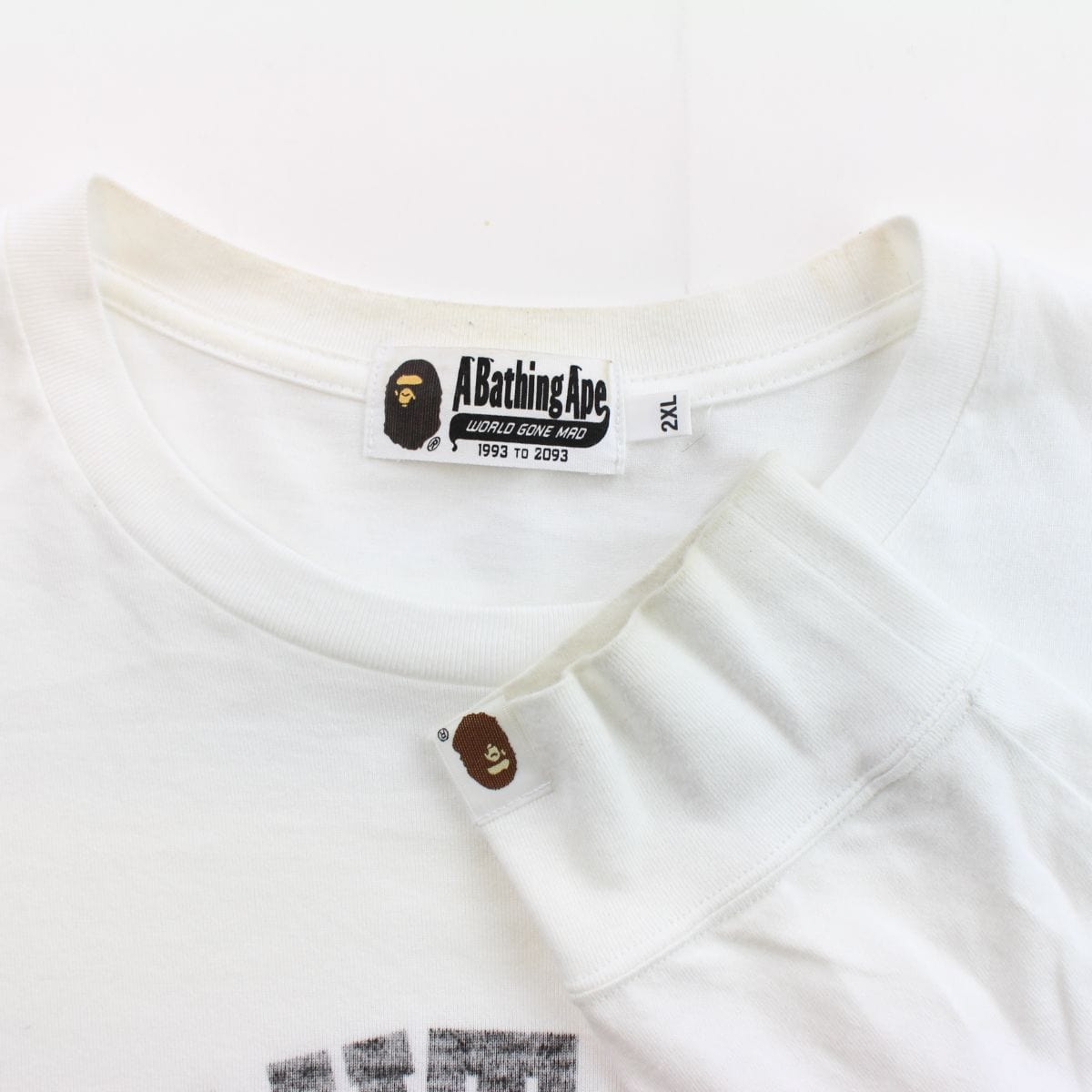 Bape backwards college logo pocket ls white - SaruGeneral