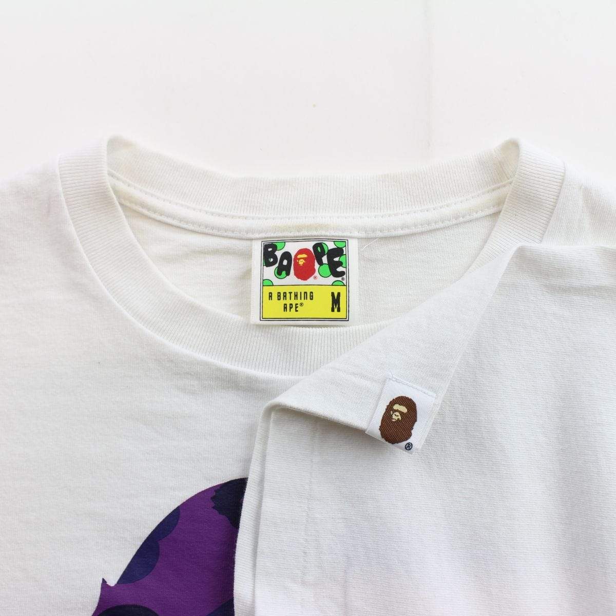 bape purple camo big ape logo tee tee white - SaruGeneral