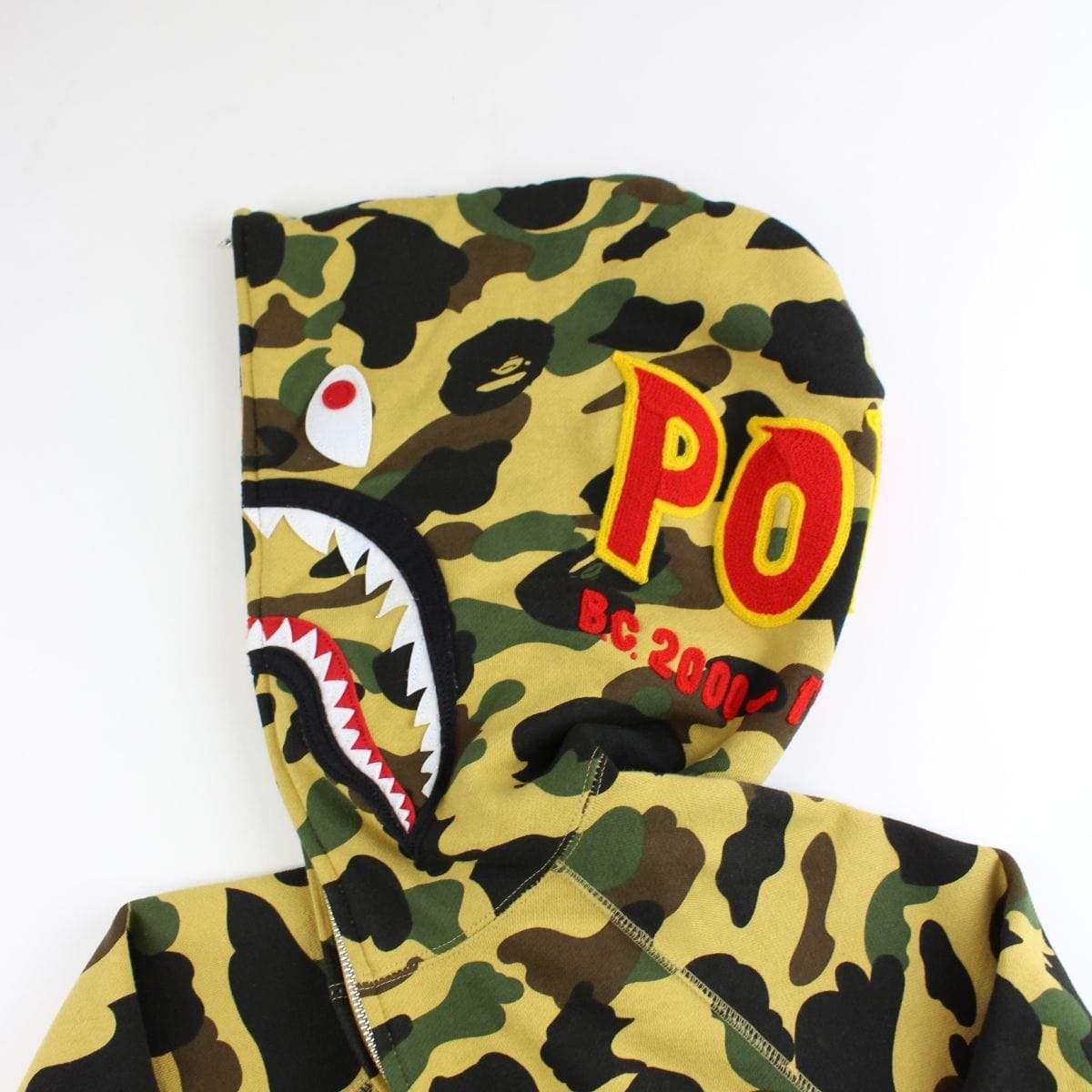 Bape 1st yellow camo PONR shark hoodie - SaruGeneral