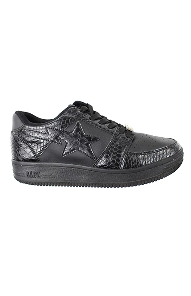 Bapestas Black-black Snakeskin - SaruGeneral