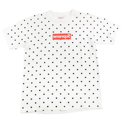 T-shirt Supreme CDG à pois et logo blanc