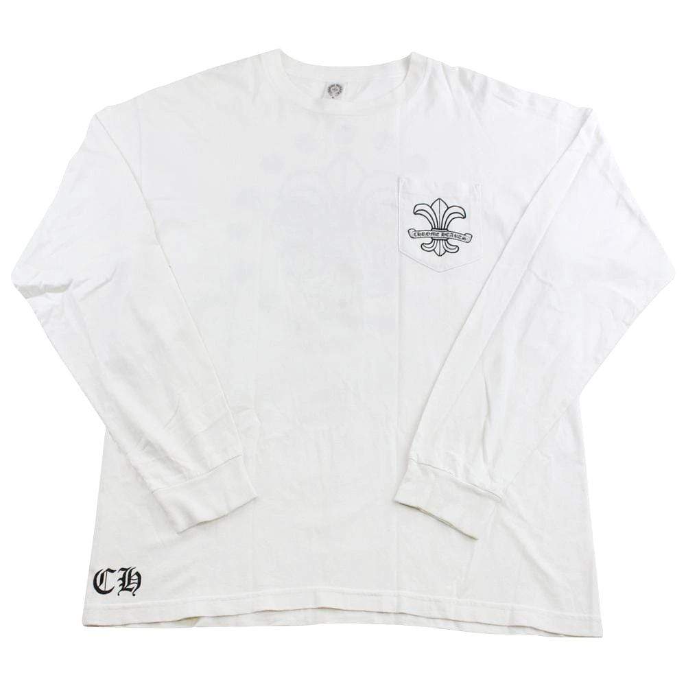 chrome hearts crest logo ls white - SaruGeneral