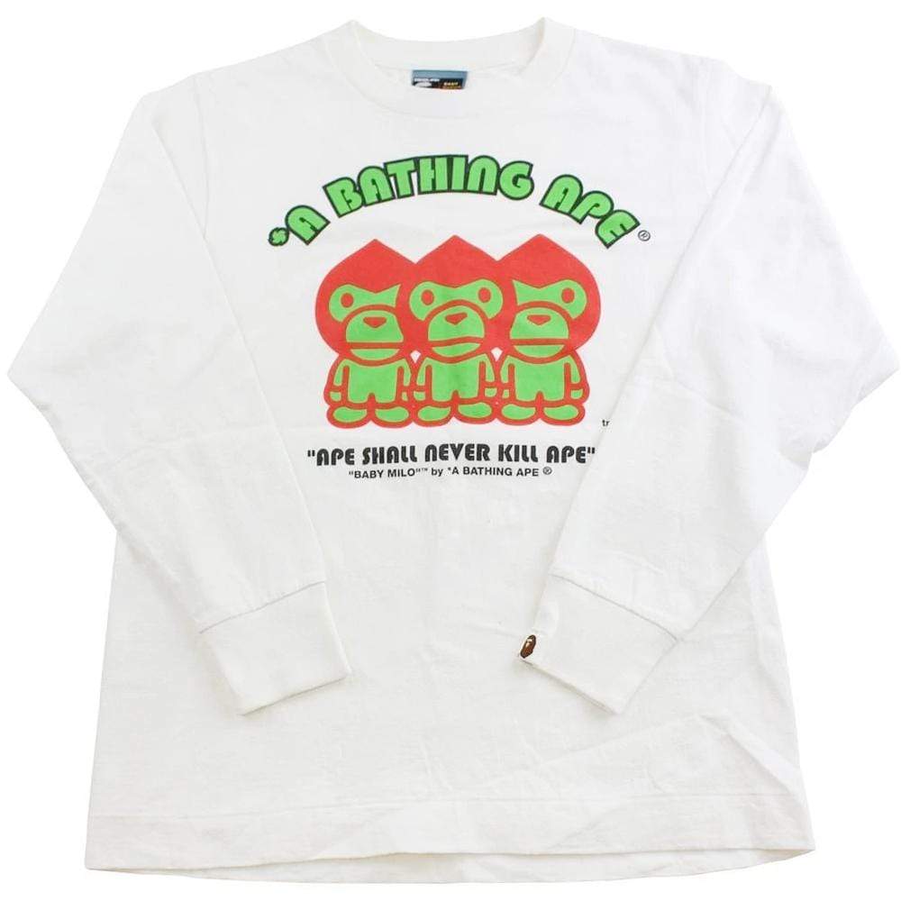 bape green red milo elf ls white - SaruGeneral