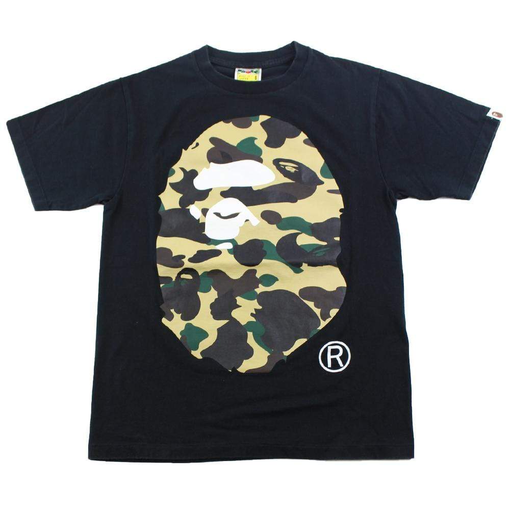 Bape 1st Yellow Big Ape Logo Tee Black - SaruGeneral