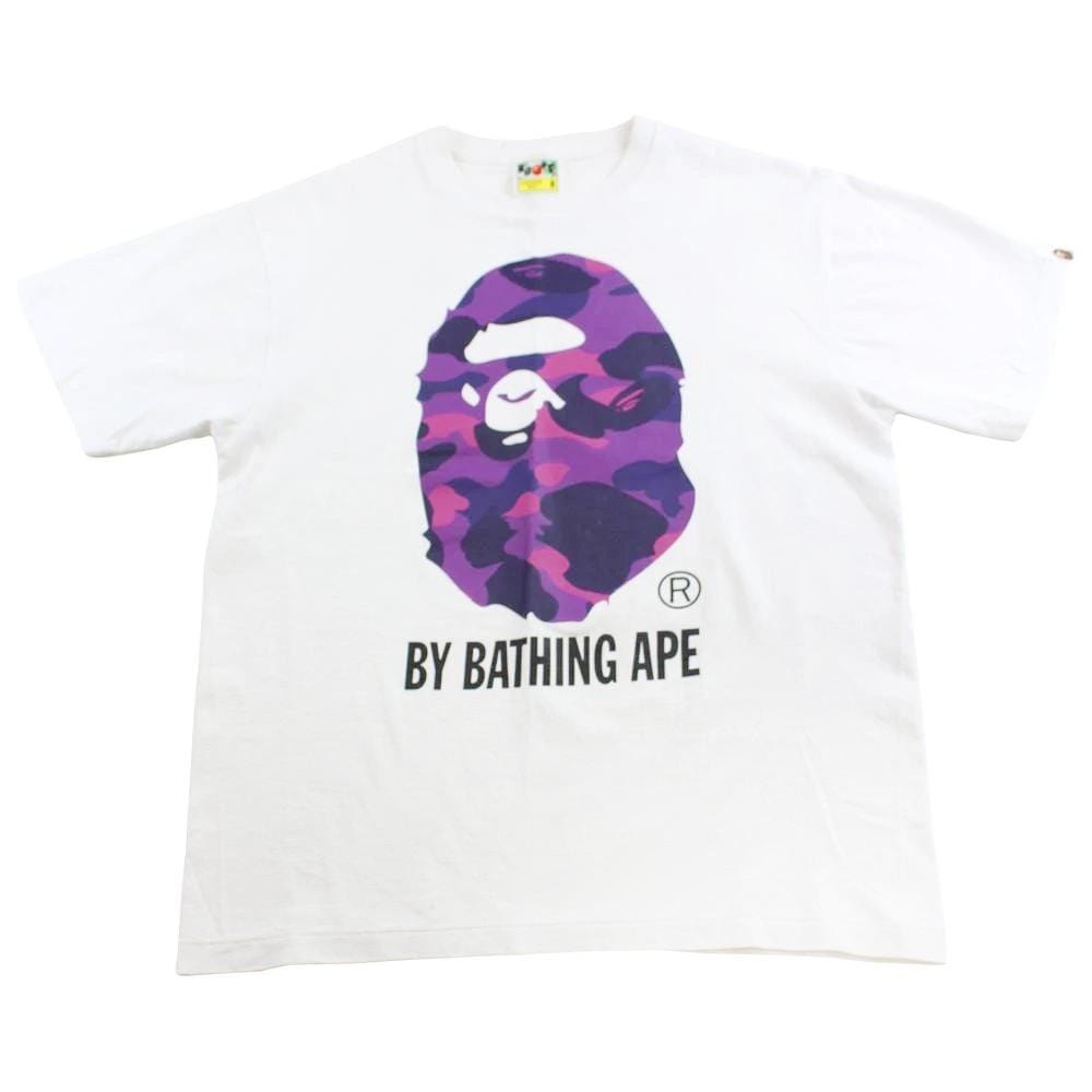 bape purple camo big ape logo tee tee white - SaruGeneral