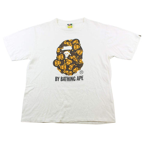T-shirt Bape Baby Milo Faces Big Ape avec logo blanc