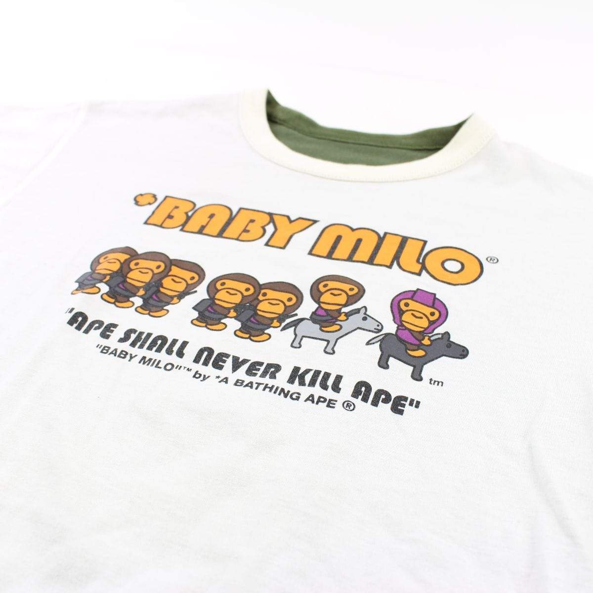 Bape Baby Milo Generals Gun Reversible Tee Olive - SaruGeneral