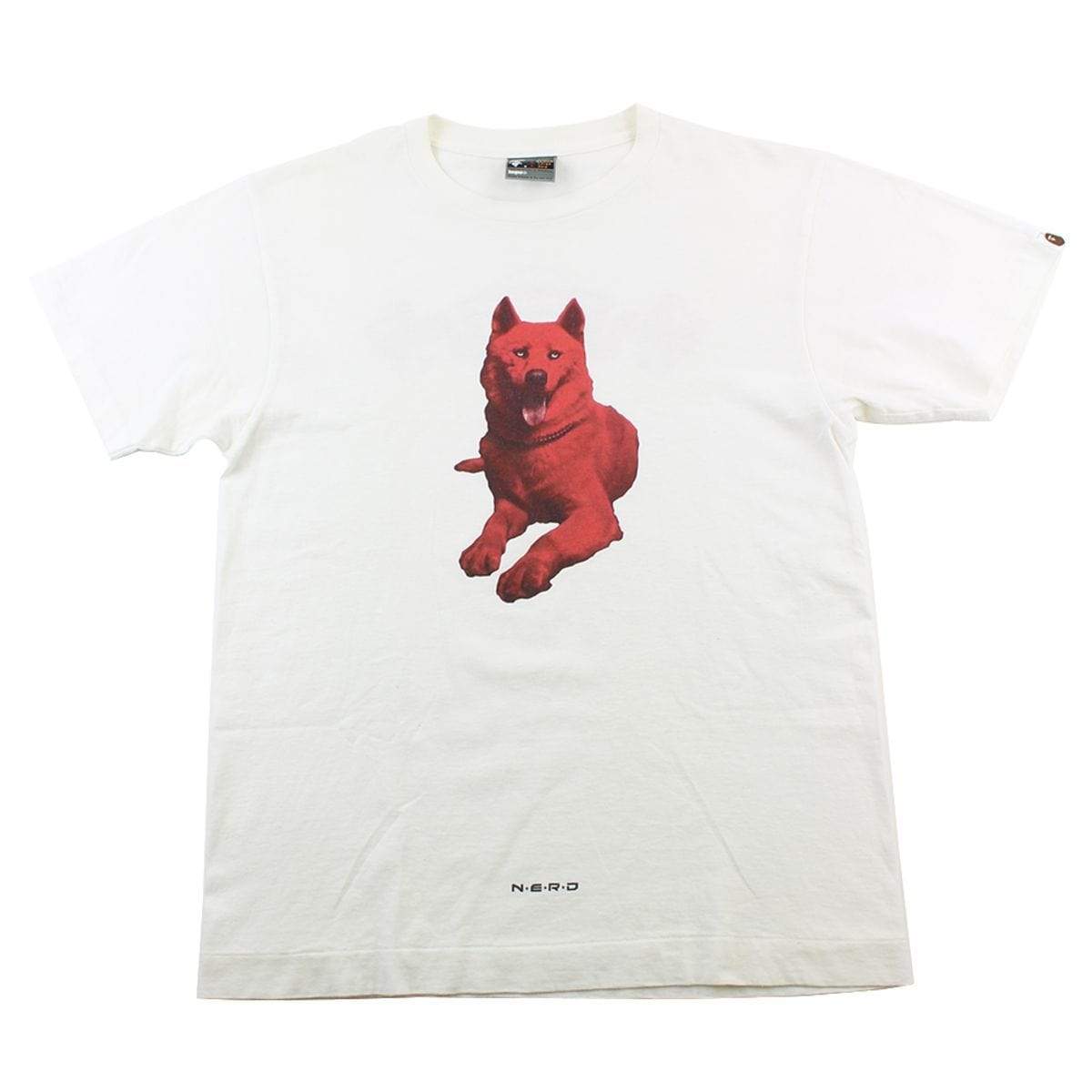 Bape x N.E.R.D Fly or Die Dog Logo Tee White - SaruGeneral