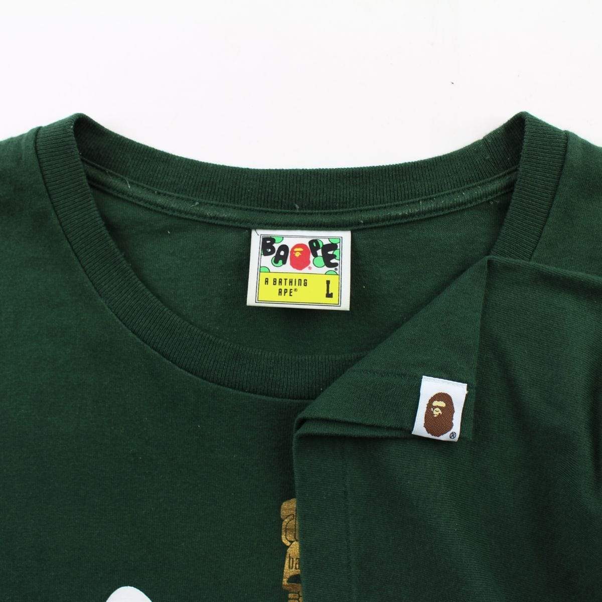 Bape Purple & Teal Shark Face Tee Bottle Green - SaruGeneral