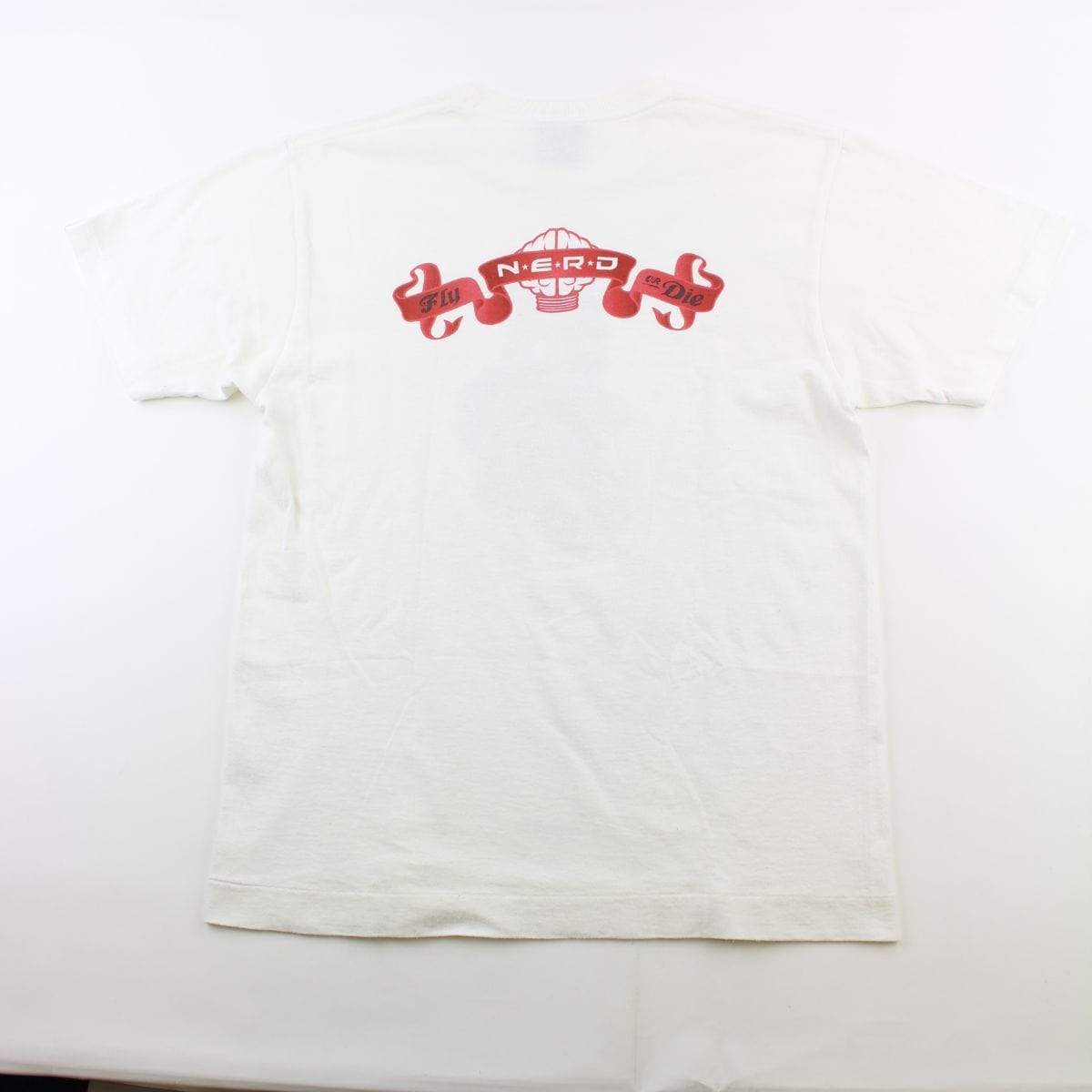 Bape x N.E.R.D Fly or Die Dog Logo Tee White - SaruGeneral