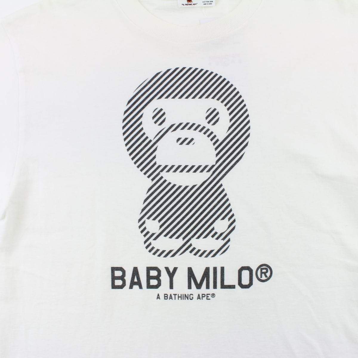 Bape Baby Milo Diagonal Figure Tee White - SaruGeneral