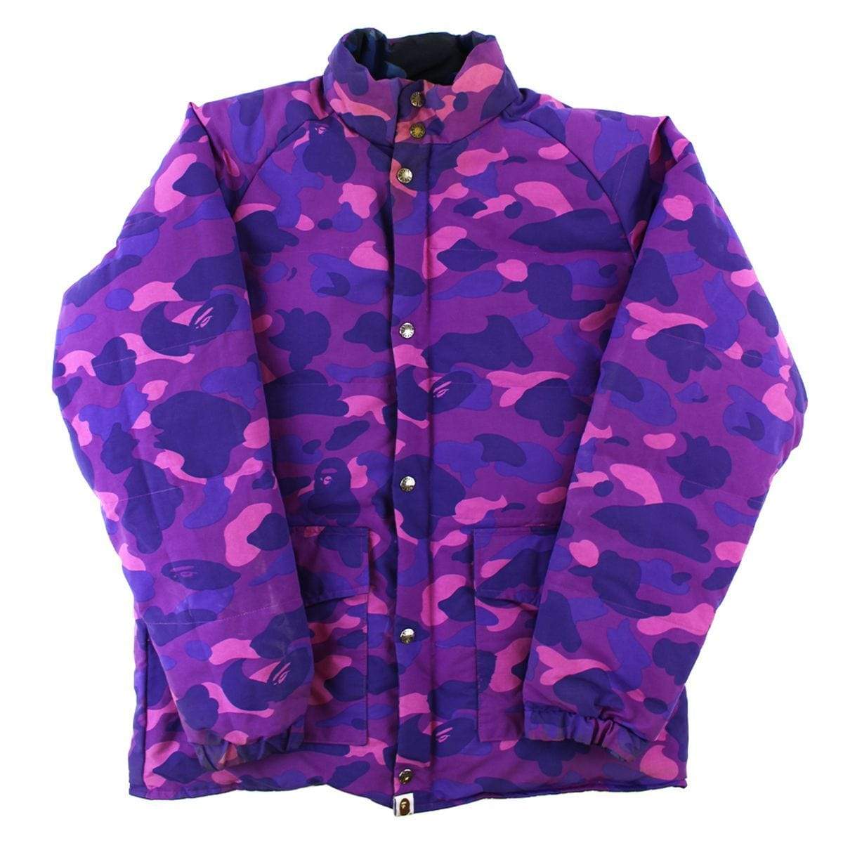 Bape Purple Camo Reversible Blue Camo Puffer Jacket - SaruGeneral