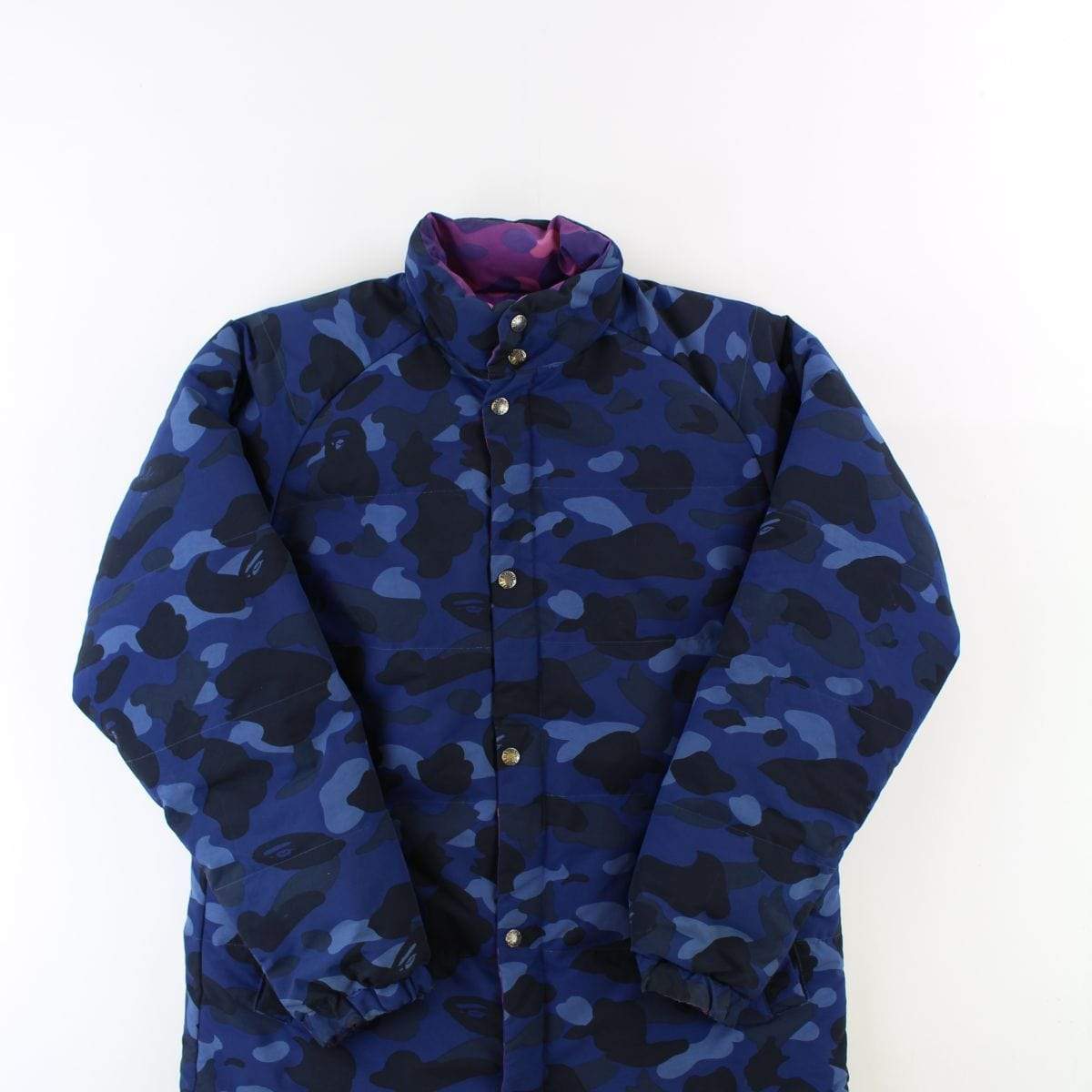 Bape Purple Camo Reversible Blue Camo Puffer Jacket - SaruGeneral