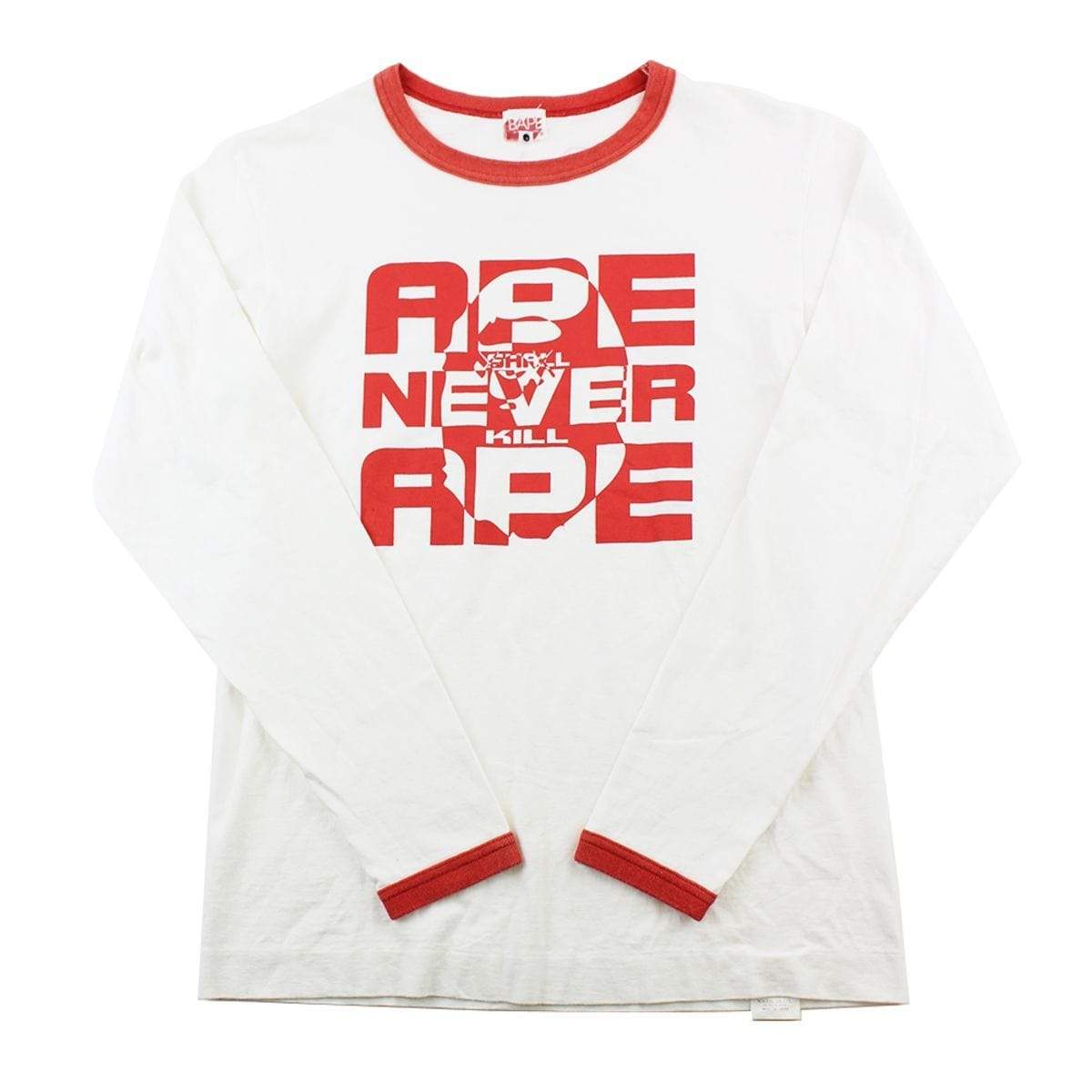 Bape x Kaws A.S.N.K.A Big Ape Logo LS White - SaruGeneral