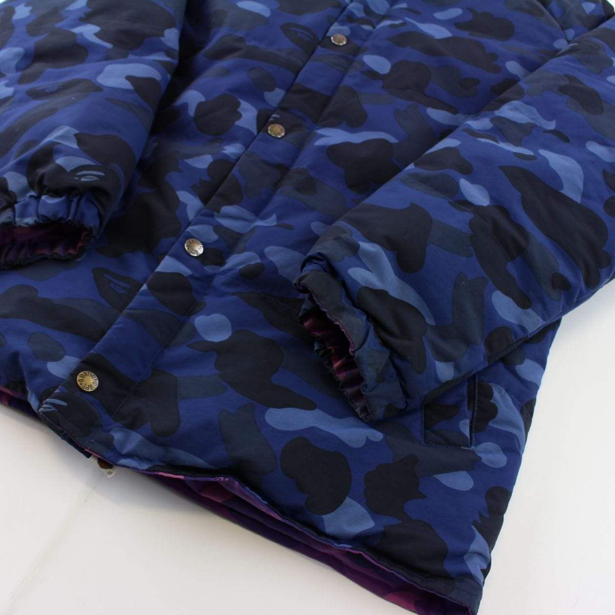 Bape Purple Camo Reversible Blue Camo Puffer Jacket - SaruGeneral