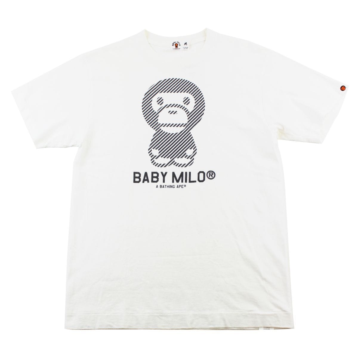 Bape Baby Milo Diagonal Figure Tee White - SaruGeneral