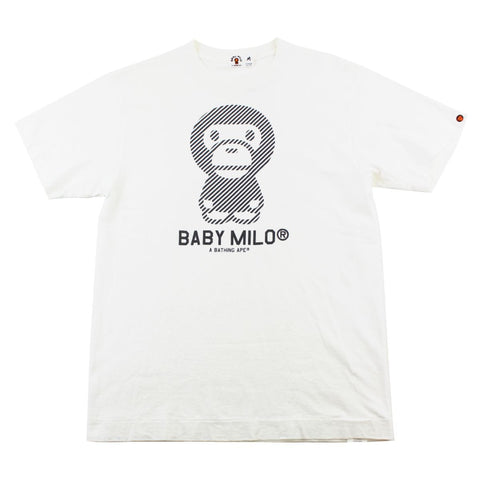 T-shirt Bape Baby Milo Diagonal Figure Blanc