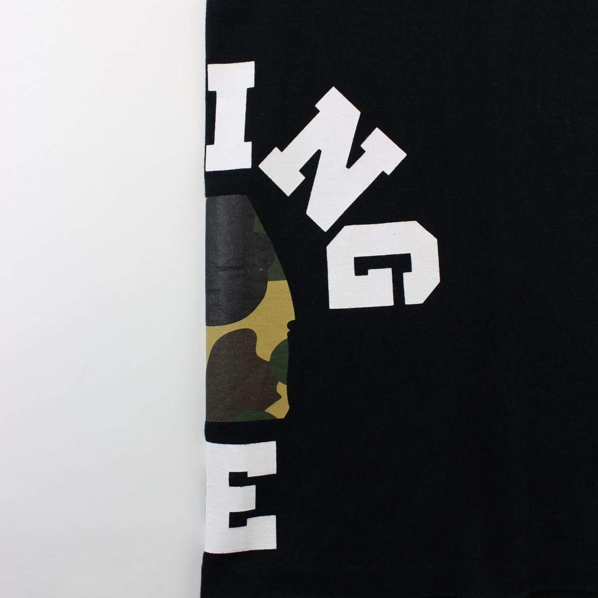 Bape 1st Yellow Camo Side College Logo Tee Black - SaruGeneral