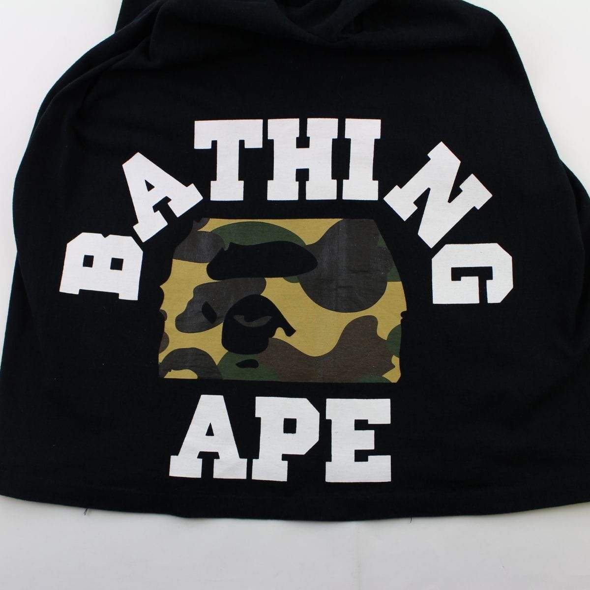 Bape 1st Yellow Camo Side College Logo Tee Black - SaruGeneral