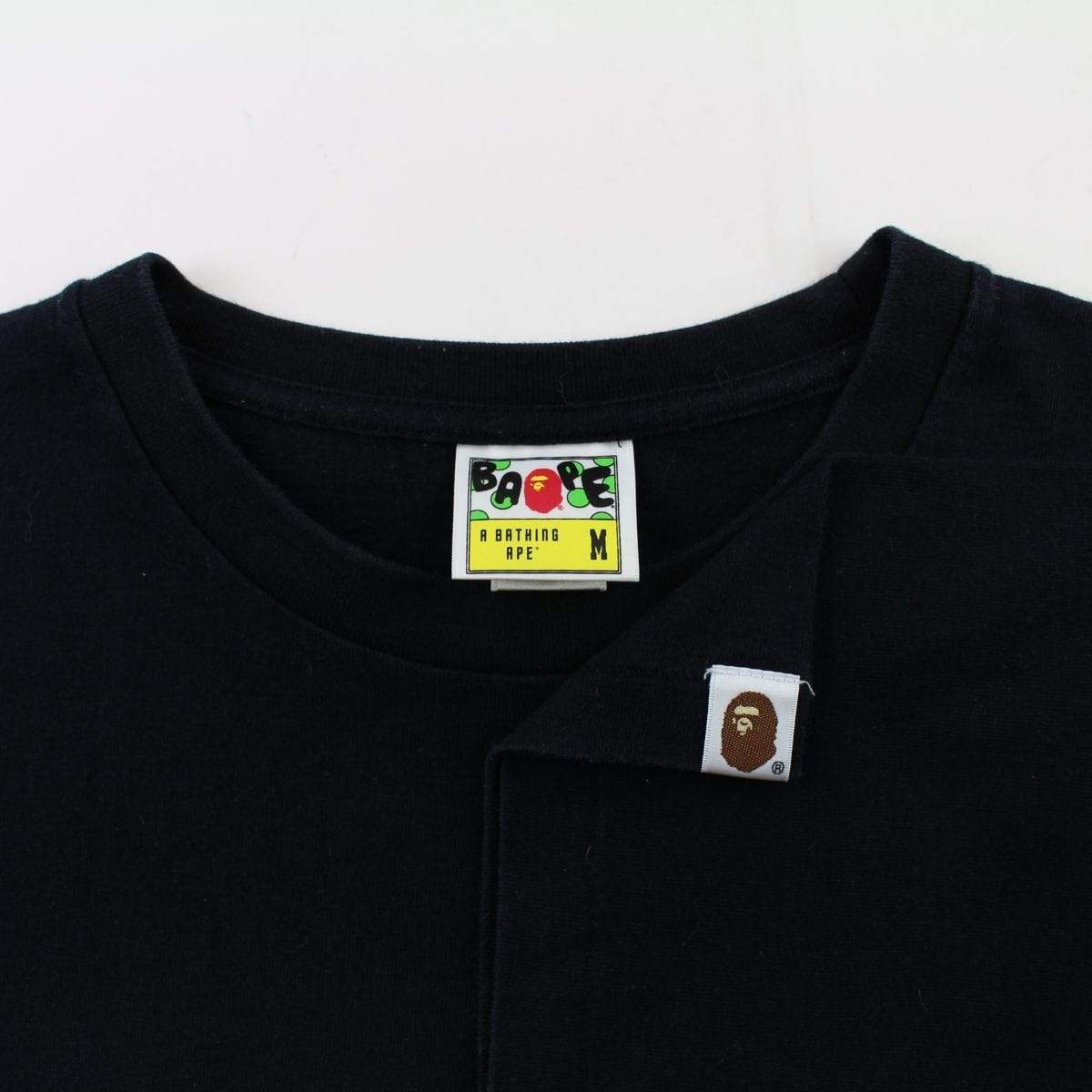 Bape 1st Yellow Camo Side College Logo Tee Black - SaruGeneral