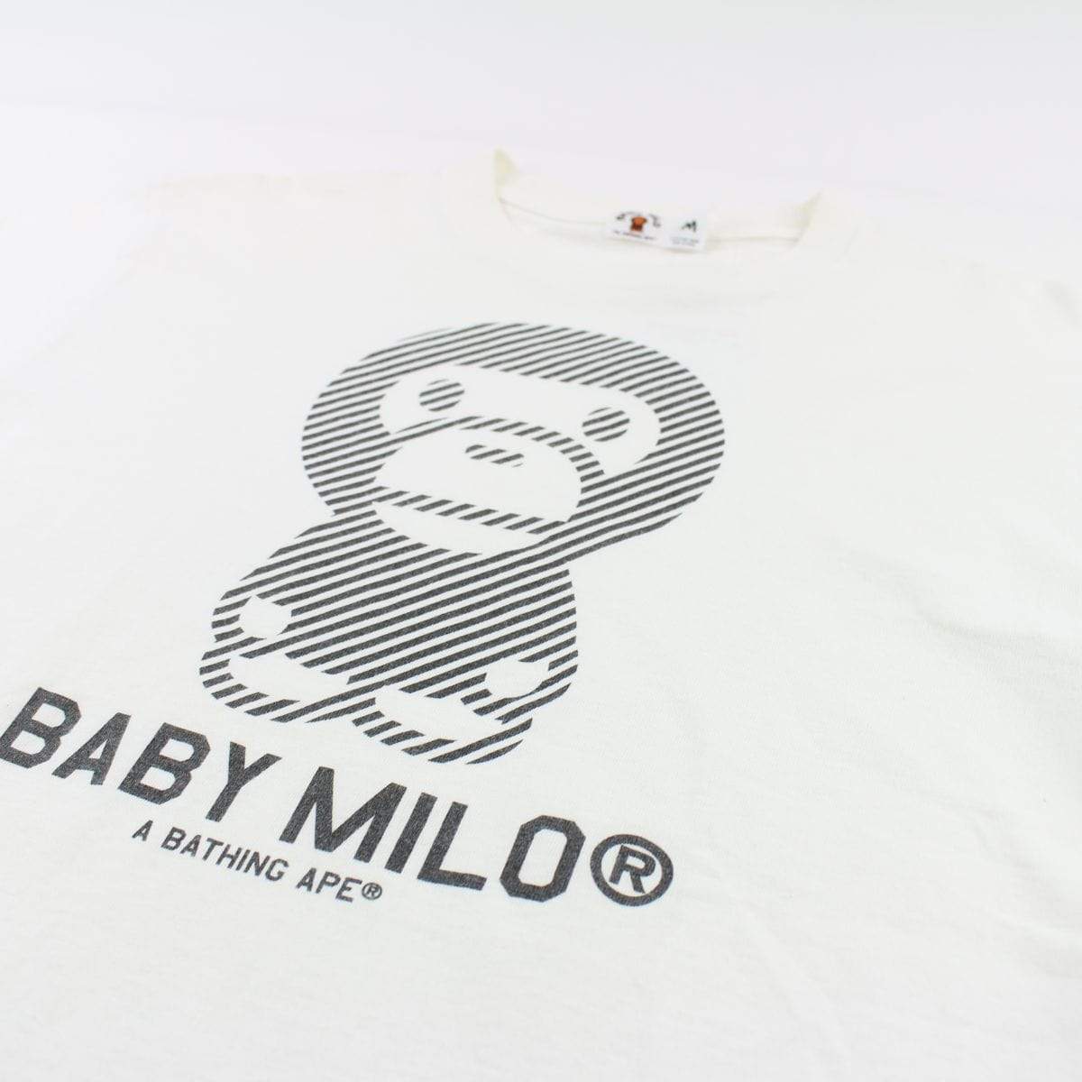 Bape Baby Milo Diagonal Figure Tee White - SaruGeneral