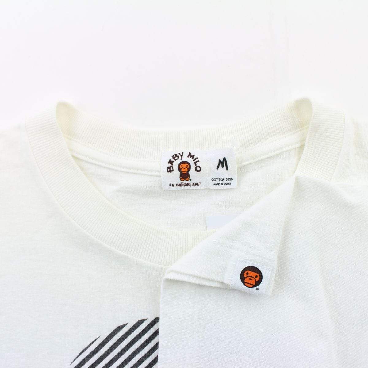 Bape Baby Milo Diagonal Figure Tee White - SaruGeneral