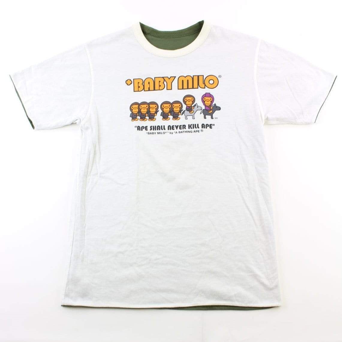 Bape Baby Milo Generals Gun Reversible Tee Olive - SaruGeneral