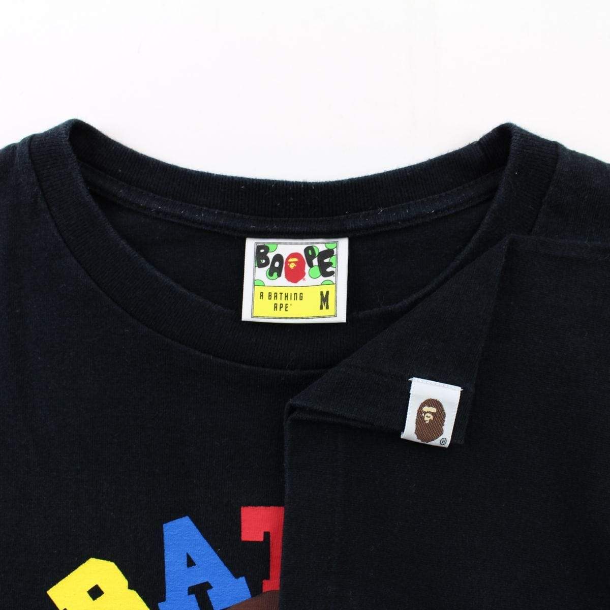Bape Primary Colour Baby Milo College Logo Tee Black - SaruGeneral