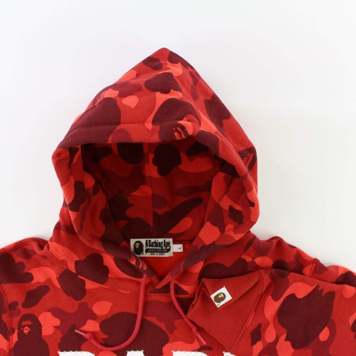 Bape Swaorvski Text Hoodie Red Camo - SaruGeneral