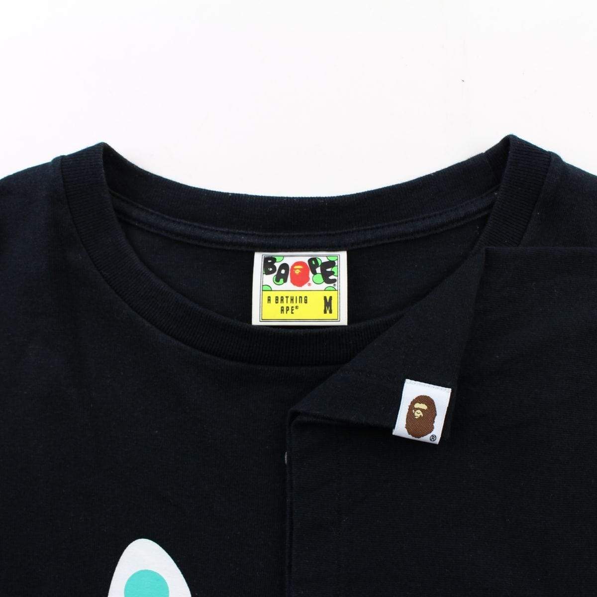 Bape Teal & Red Shark Face Tee Black - SaruGeneral