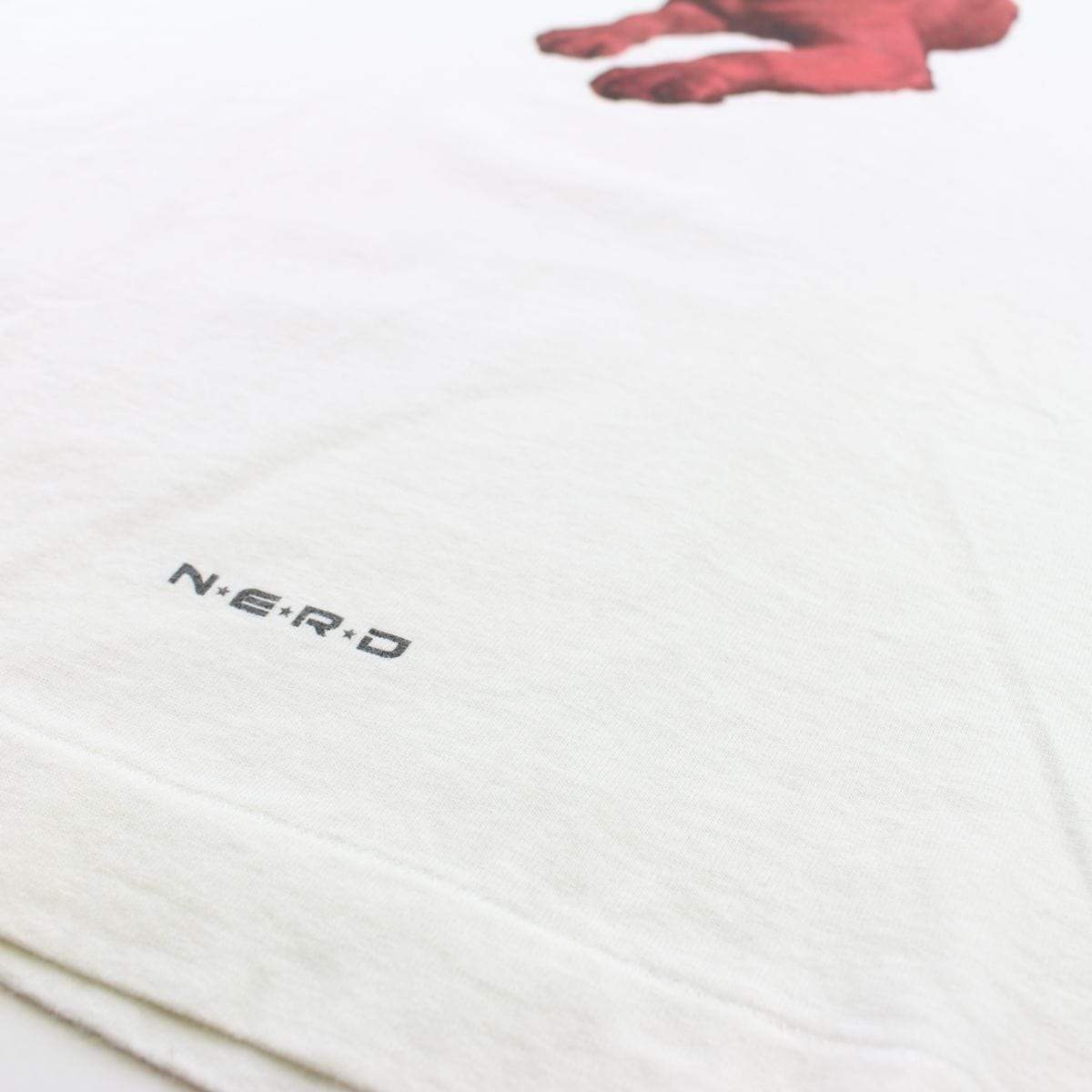 Bape x N.E.R.D Fly or Die Dog Logo Tee White - SaruGeneral