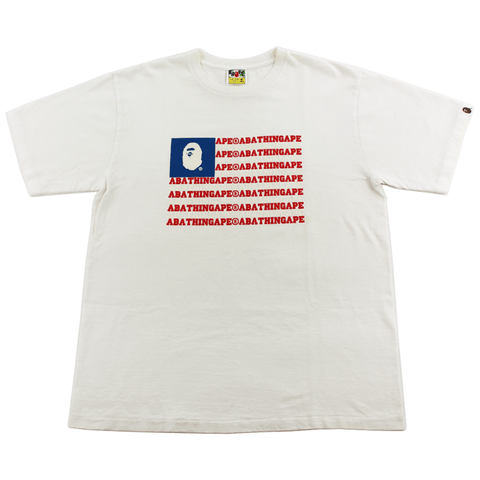 T-shirt Bape A Bathing Ape avec drapeau américain blanc