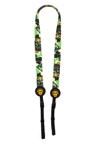 Sangle d'appareil photo Bape ABC Green Camo Milo