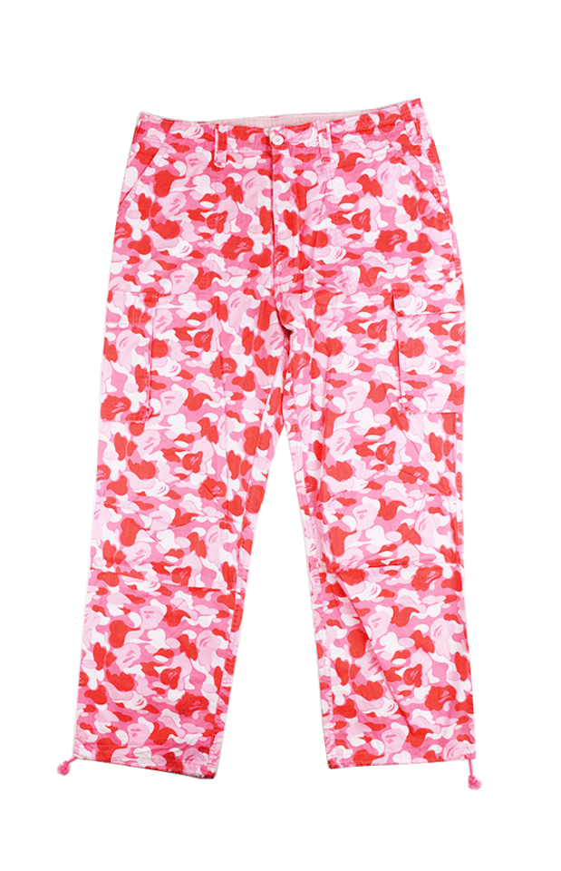 Bape ABC Pink Camo Cargo Pants - SaruGeneral