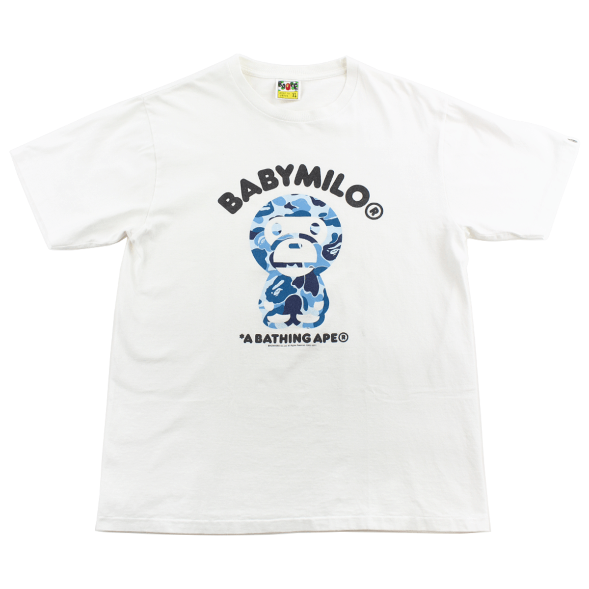 Bape Baby Milo ABC Blue Camo Tee White - SaruGeneral