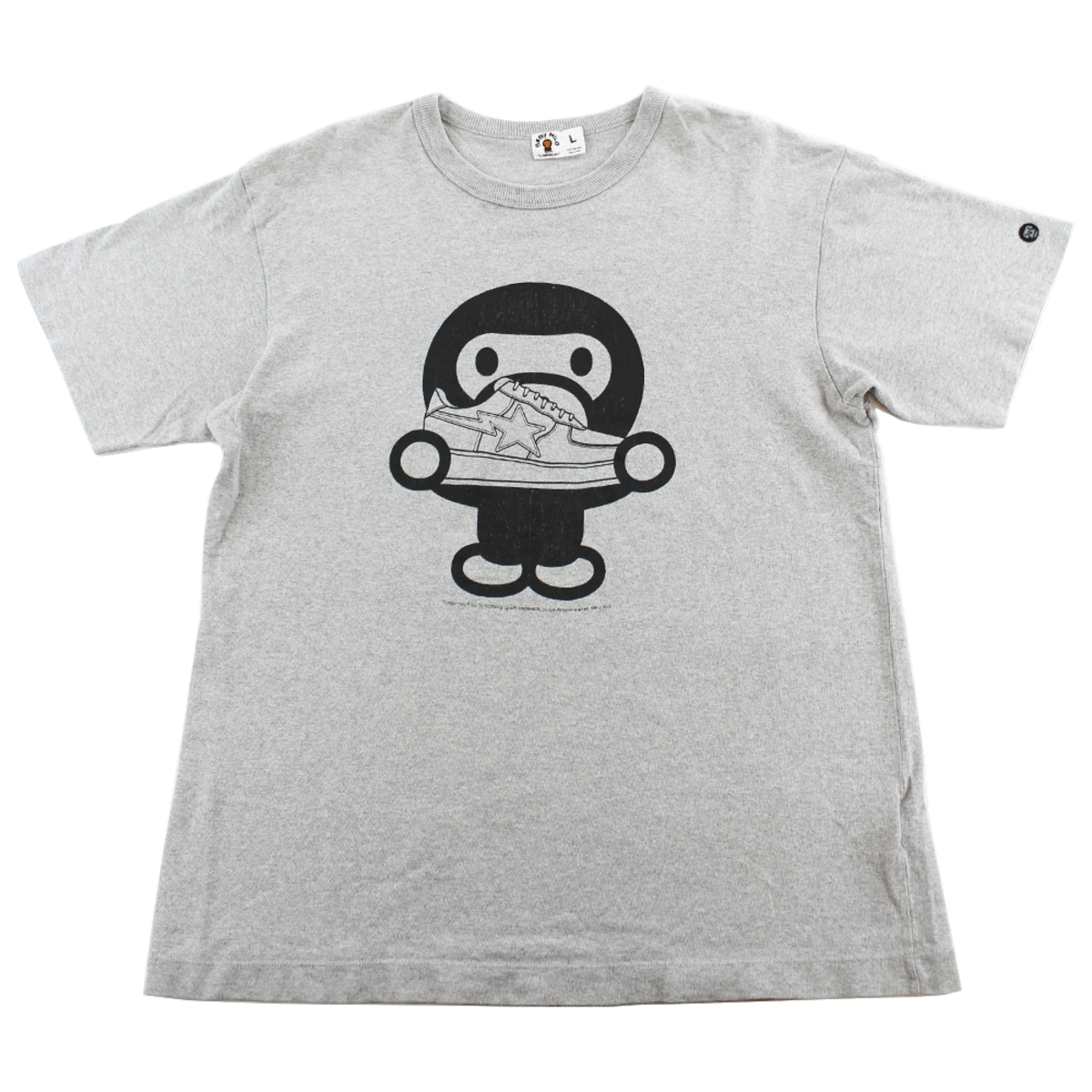 Bape Baby Milo Bapesta Sneaker Tee Grey - SaruGeneral