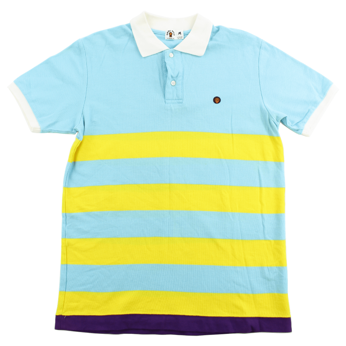 Bape Baby Milo Polo Shirt Blue Yellow Stripe - SaruGeneral