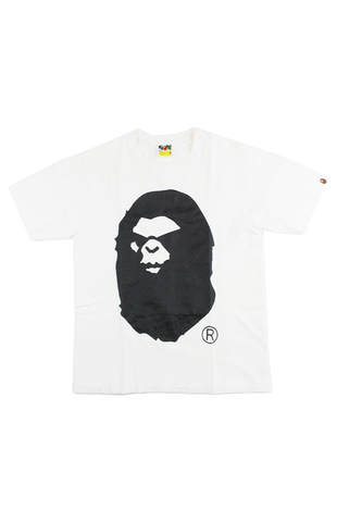 T-shirt Bape Black avec logo Big Ape et visage en colère, blanc