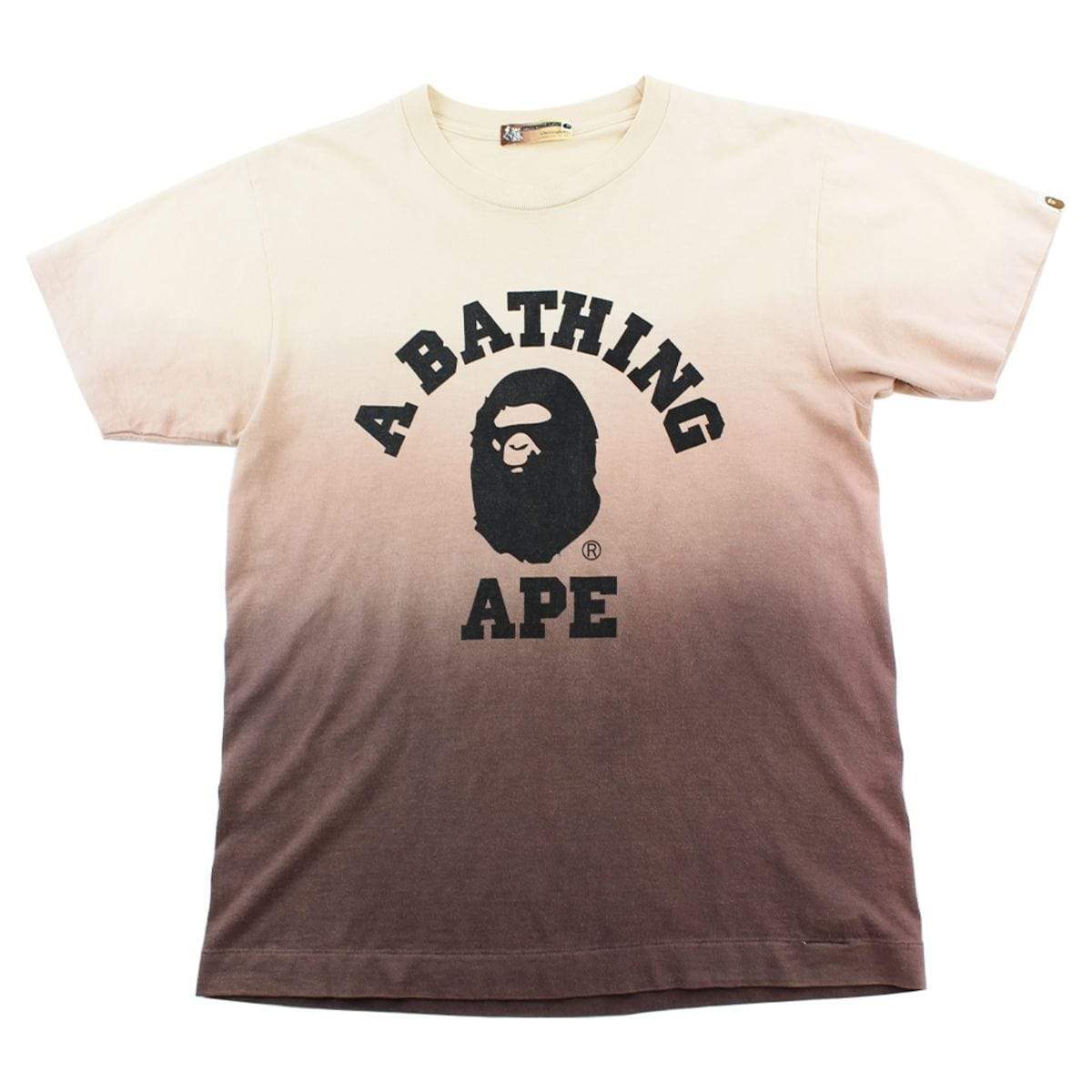 Bape Black College Logo Tee Brown Gradient - SaruGeneral